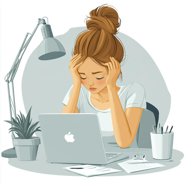 woman at computer frustrated