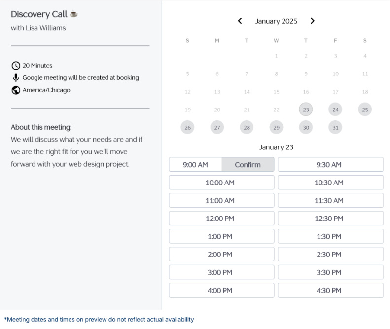 meeting scheduler preview