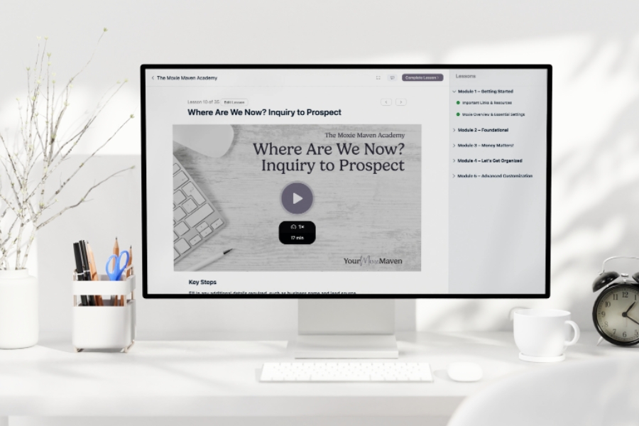 maven academy course mockup sales pages