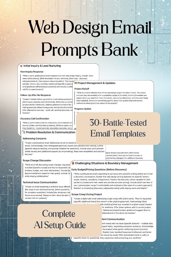 web design email prompts bank