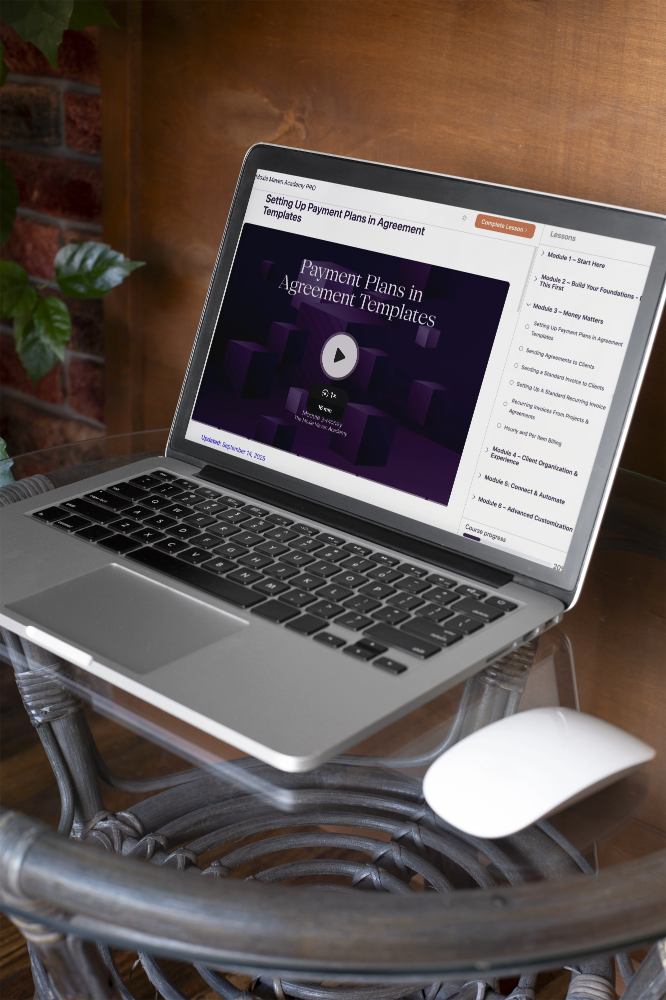 payment plans lesson mock up on table