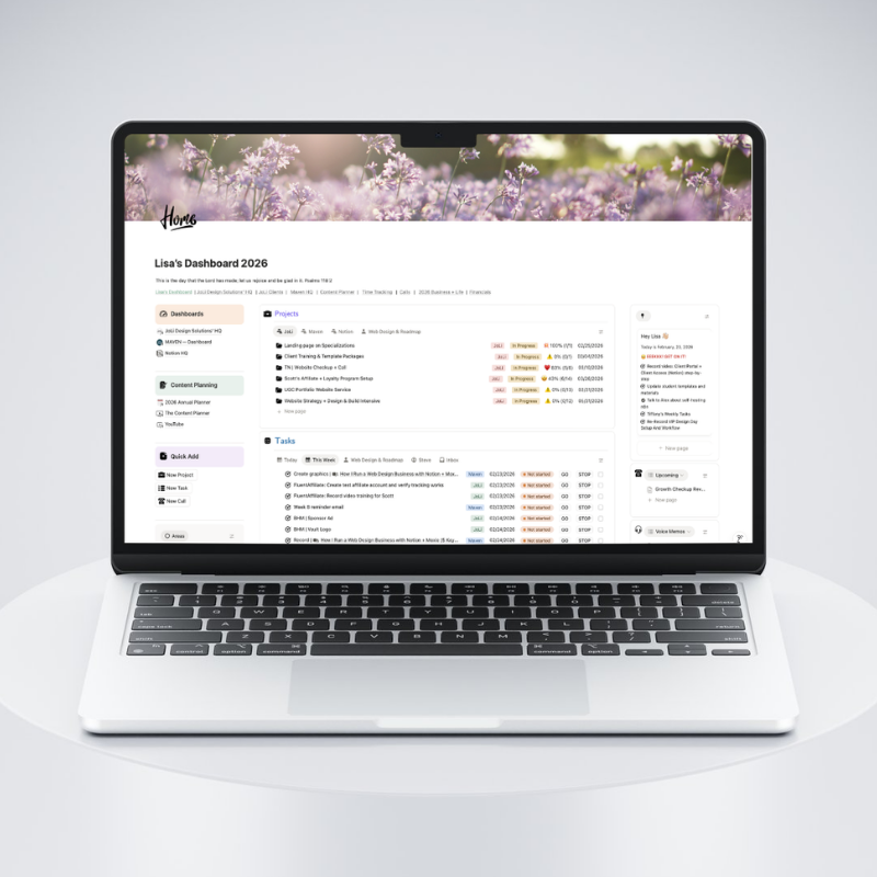 lisa's notion dashboard 2026